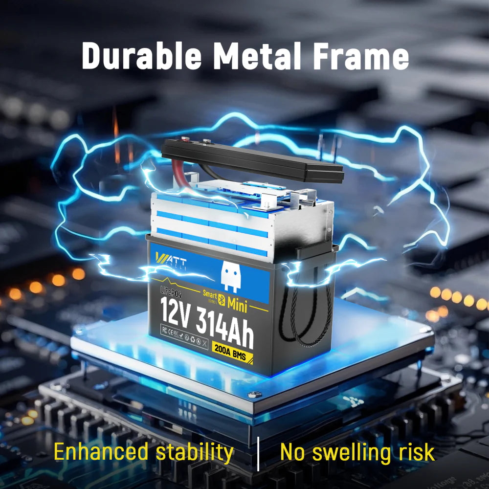 12V 314Ah MINI Bluetooth LiFePO4 Battery | 200A BMS | 4019Wh